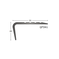 2.44m QFSN1 FLEXIBLE PVC NOSING - BLACK