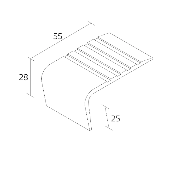 2.44m QFSN1 FLEXIBLE PVC NOSING - BLACK